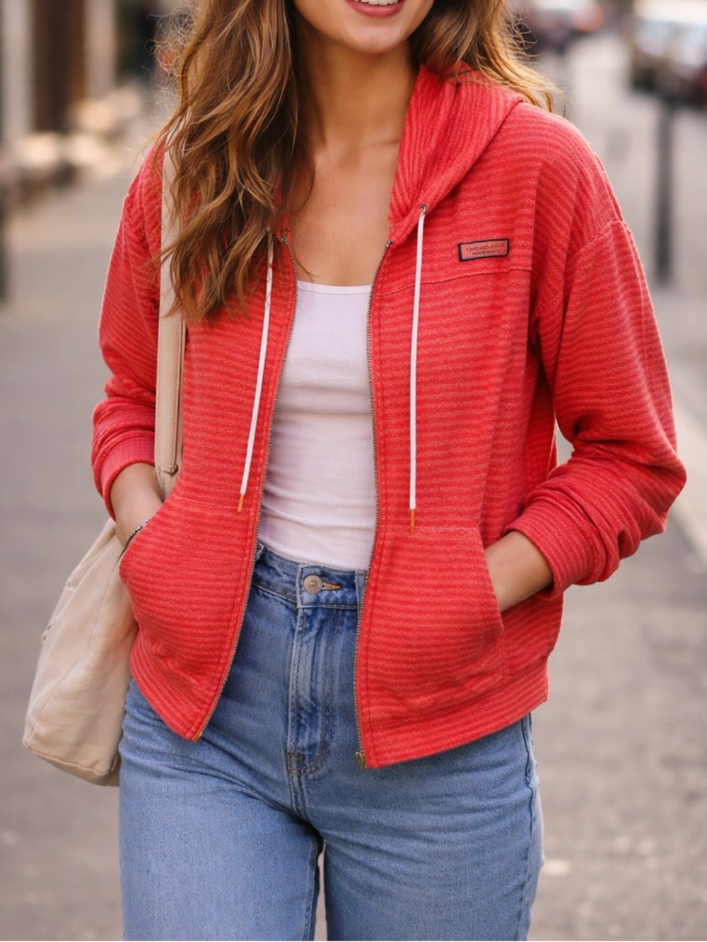 Vineyard Vines Red Striped Full Zip